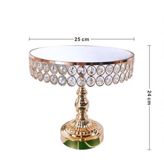 Goud Acryl Spiegel Metalen Cake Stand Ronde Bruiloft Verjaardag Party Dessert Cupcake Voetstuk Display Plaat Home Decor 25CM