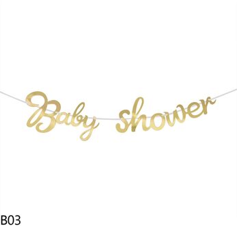 Goud Baby Shower Papier Guirlande Het Een Jongen/Meisje Banner Opknoping Vlag Bunting Baby Shower Partij Decoratie Benodigdheden kids Verjaardag B03 baby douche flag