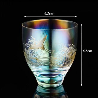 Goud En Zilver Verbrande Crystal Glas Master Thee Cup Creatieve Crane Hittebestendige Transparante Theekopje Chinese Kung Fu Drinkware