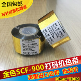 Goud Encoder Lint Scf-900 Thermische Transfer Lint 25 30 35*100 Kleur Lint 30mm x100m
