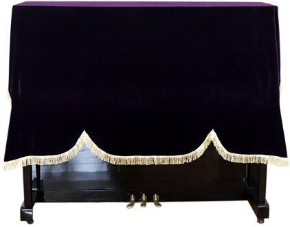 Goud Fluwelen Praktische Stofdicht Piano Cover Toetsenbord Zachte Thuis Beschermende Opvouwbare Non Slip Anti Scratch Rechtop Verticale Paars