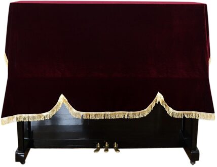 Goud Fluwelen Praktische Stofdicht Piano Cover Toetsenbord Zachte Thuis Beschermende Opvouwbare Non Slip Anti Scratch Rechtop Verticale Rood