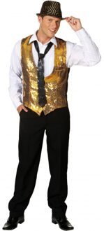 Goud Heren Vestje Met Pailletten 52-54 (L/xl) - Carnavalskostuums Multikleur