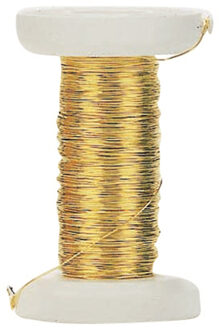 Goud metallic bind draad/koord - 0,4 mm dikte 40 meter - Hobby artikelen/Knutselen materialen