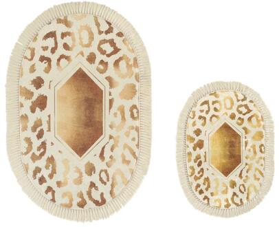 Goud Ovale Badmat Set 2 Li