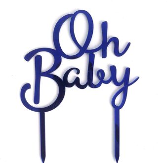 Goud Roze Acryl "Een" "Oh Baby" Gelukkige Verjaardag Cake Topper Bruiloft Bruid Party Decoratie Dessert Bakken levert Mooie blauw