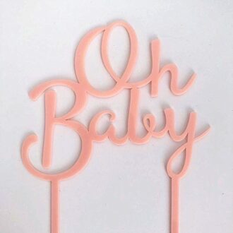 Goud Roze Acryl "Een" "Oh Baby" Gelukkige Verjaardag Cake Topper Bruiloft Bruid Party Decoratie Dessert Bakken levert Mooie