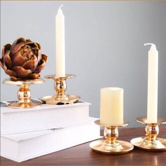 Goud Smeedijzeren Kerst Kandelaar Europese Romantische Kandelaar Kaars Cup Lade Familie Wedding Party Decoratie