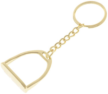 Goud Zinklegering Western Sleutelhanger Stijgbeugel Sleutelhanger Hanger Rugzak Hangbag Decoratie Tool Paarden Gear 8Cm