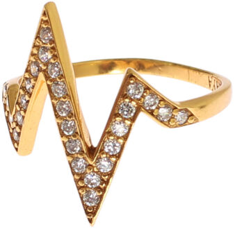 Gouden 925 Zilveren Dames Ring met Helder CZ 18K - H 1/2