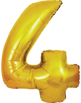 Gouden ballon cijfer 4 - Ballonnen Goudkleurig