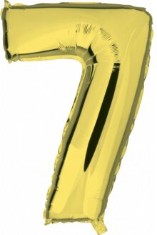 Gouden ballon cijfer 7 - Ballonnen Goudkleurig
