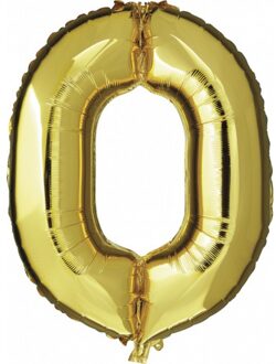Gouden ballon cijfer nul - Ballonnen Goudkleurig