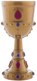 Gouden beker kelk met diamanten - carnaval/verkleed artikel - kunststof - koning/piraten thema Goudkleurig