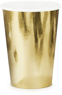 Gouden Bekertjes karton 220ml (6st) Goud - Brons
