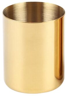 Gouden Bloem Vaas Penhouder Desktop Storage Container Voor Huis Kantoor-Cilinder