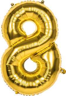 Gouden Folieballon Cijfer 8 - 86 cm Goud - Brons