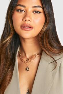 Gouden Gelaagde Cirkel Hanger Ketting, Gold - ONE SIZE