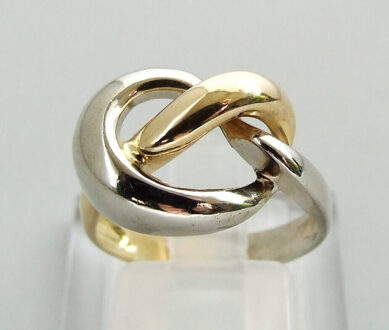Gouden gevlochten bicolor ring Geel Goud - One size