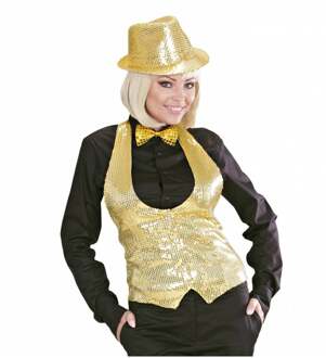 Gouden Glitter Gilet Dames Goud - Brons