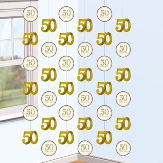 Gouden hangdecoratie 50 jaar - Hangdecoratie Multikleur