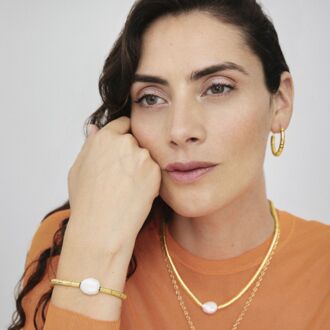 Gouden Hematiet Armband afgewerkt in 18K geelgoud - Siever