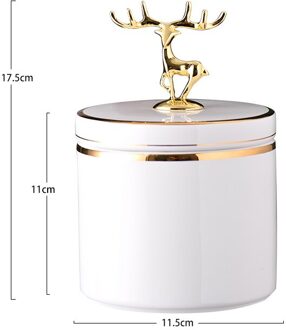 Gouden Herten Keramische Opslag Pot Met Deksel Sieraden Cosmetische Seal Graan Dispenser Salontafel Snacks Snoep Potten Woondecoratie 700ml