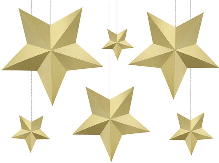 Gouden (Kerst) sterren DIY (6 stuks)