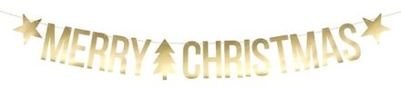 Gouden Merry Christmas DIY Kerst banner slinger 20 x 175 cm