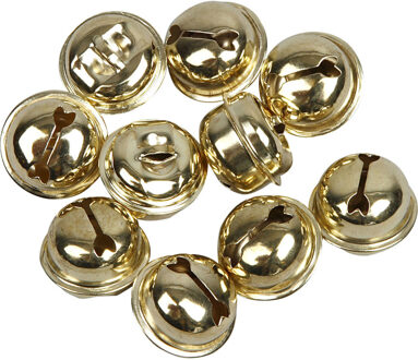 Gouden metalen belletjes 13-15-17 mm met oog - 12x -hobby/knutsel benodigdheden - Hobbydecoratieobject Goudkleurig