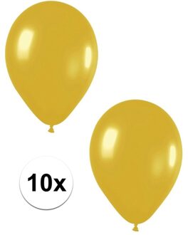 Gouden metallic ballonnen 30 cm 10 stuks
