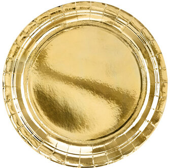 Gouden Partyborden Metallic 23cm Goud - Brons