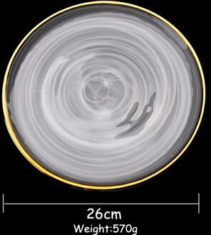 Gouden Rand Glas Servies Vlakke Plaat Slakom Diner Plaat Mist Side Voedsel Dienblad Elegante Cake Fruit Gerechten Rijstkom 1Pcs 10 duim Plate