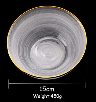 Gouden Rand Glas Servies Vlakke Plaat Slakom Diner Plaat Mist Side Voedsel Dienblad Elegante Cake Fruit Gerechten Rijstkom 1Pcs 6 duim Bowl
