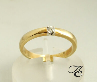 Gouden ring met diamant Geel Goud - One size