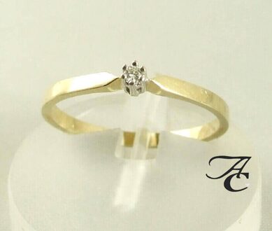 Gouden ring met diamant Geel Goud - One size