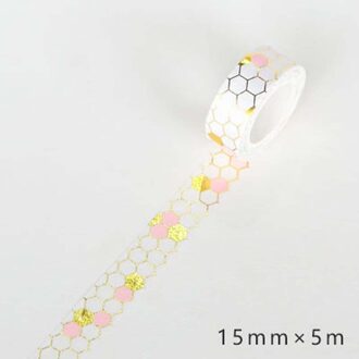Gouden Roze Folie Papier Washi Tape Set Japanse Scrapbooking Decoratieve Tapes Honingraat Voor Fotoalbum Woondecoratie 1