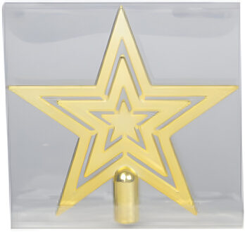 Gouden ster piek kerstboomversiering 21 cm Goudkleurig
