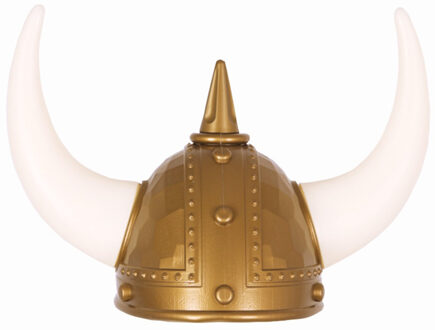 Gouden Vikingen verkleed helm met hoorns - volwassenen - pvc - carnaval Goudkleurig