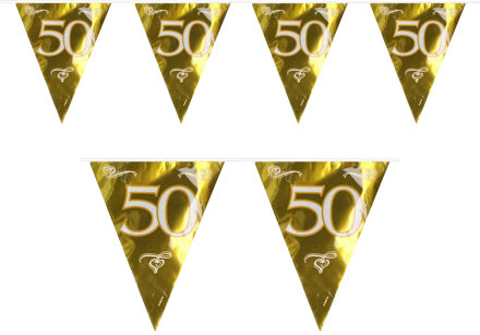 Gouden vlaggenlijn 50e jubileum - Vlaggenlijnen Goudkleurig