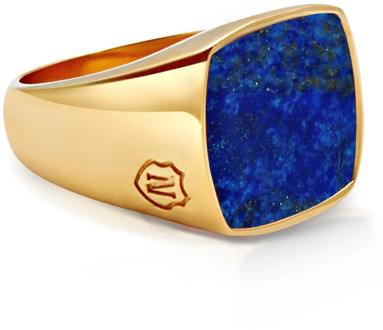 Gouden Zegelring Blauwe Lapis Nialaya , Yellow , Heren - 56 Mm,66 Mm,68 Mm,62 Mm,64 Mm,58 Mm,60 MM