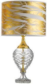 Goudkleurige tafellamp Belle Epoque glazen voet goud, helder