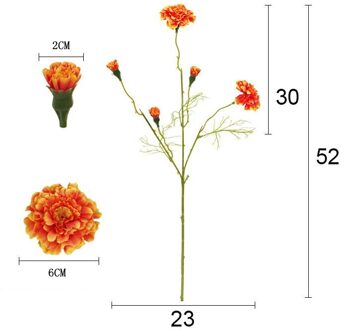 Goudsbloemen Chrysant Kunstzijde Bloemen Herfst Bruiloft Huis Decoratieve Nep Planten Takken Diy Home Decoratie oranje rood