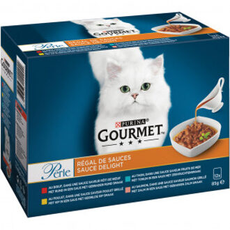 Gourmet 12x85g Verwennerij in Saus Gemengde Selectie Gourmet Perle Kattenvoer