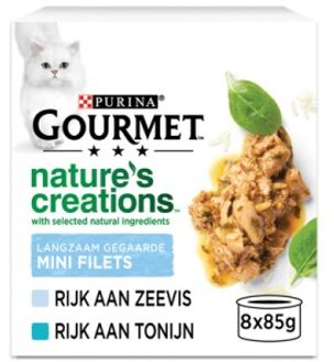 Gourmet 8x 85g Gourmet Nature's Creations Zeevis & Tonijn Nat Kattenvoer