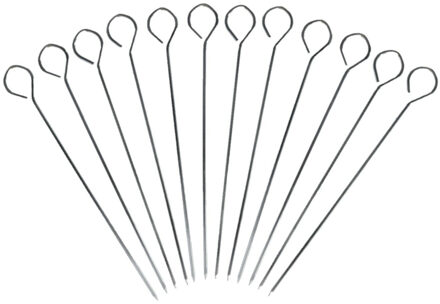 Gourmet/barbecue spiesjes/vleespennetjes - 16x - rvs - 20 cm
