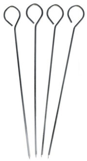Gourmet/barbecue spiesjes/vleespennetjes - 4x - RVS- 20 cm