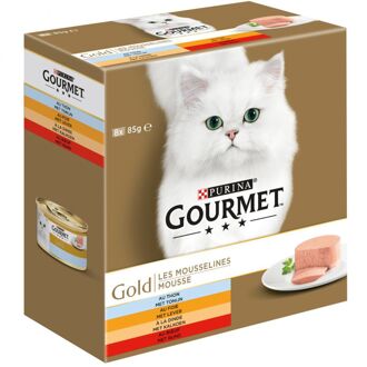 Gourmet Gold Fijne Mousse Multi Pack - Kattenvoer - 8 x 85 g