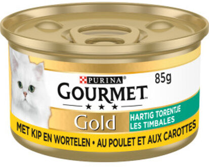 Gourmet Gold hartig torentje met kip en wortelen 85g kattenvoer