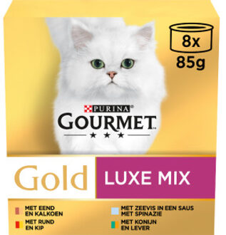 Gourmet Gold luxe mix 8x85g kattenvoer